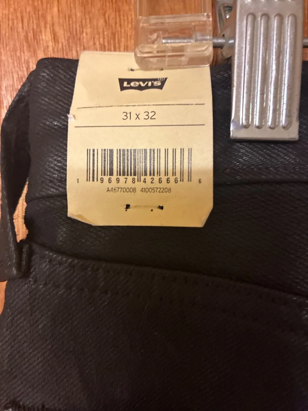 Levi’s 501 ‘ 54 Waxed Coated NWT 100% cotton Button Front Black Jeans unisex